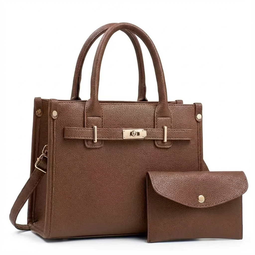 Liorah| Grote Vegan lederen Schoudertas met Portemonnee