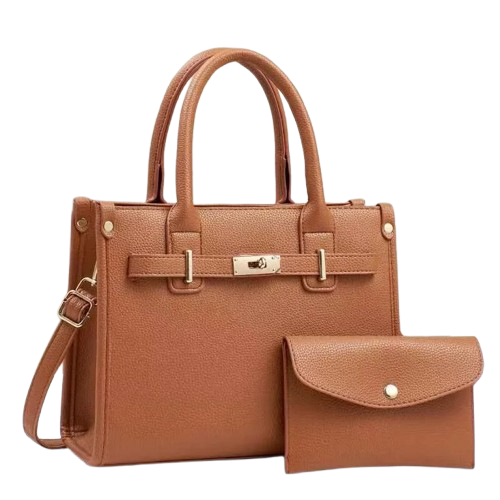 Liorah| Grote Vegan lederen Schoudertas met Portemonnee