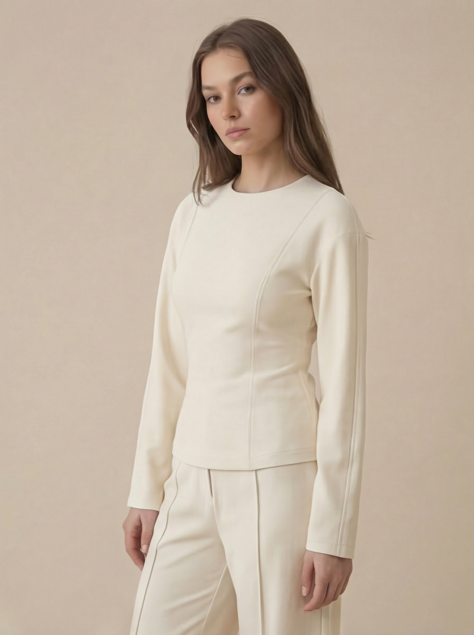 Elina | Conjunto elegante para estar en casa para mujer: top holgado y pantalón ancho