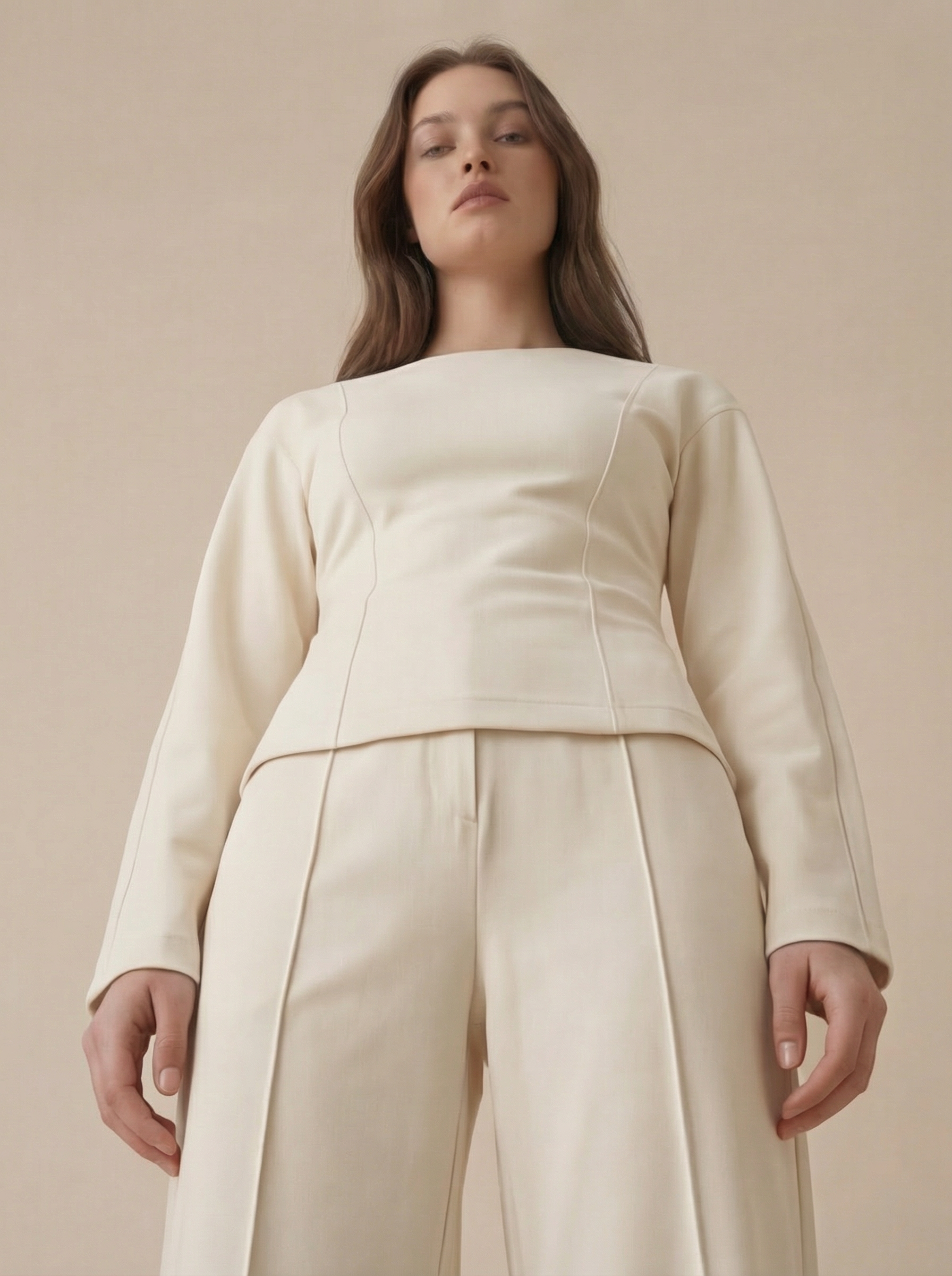 Elina | Conjunto elegante para estar en casa para mujer: top holgado y pantalón ancho